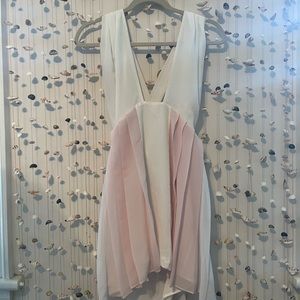 BCBG Flowing White and Pink Dress